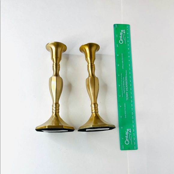 Kmart Accents Vintage Brushed Brass Taper Candlestick Holder 7